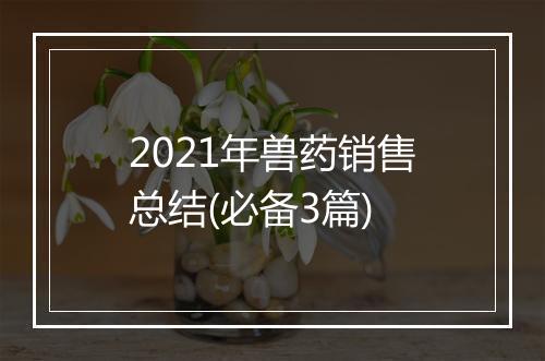 2021年兽药销售总结(必备3篇)