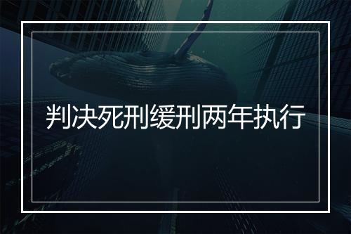 判决死刑缓刑两年执行