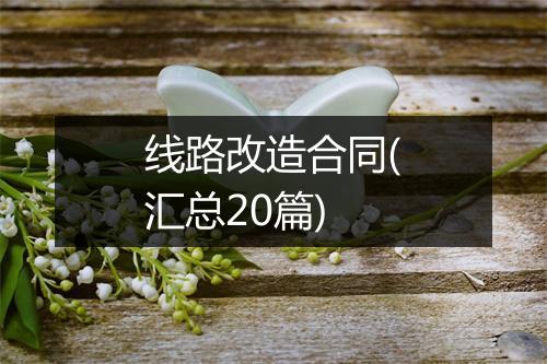 线路改造合同(汇总20篇)