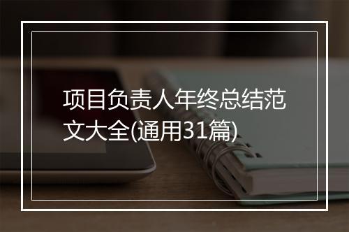 项目负责人年终总结范文大全(通用31篇)