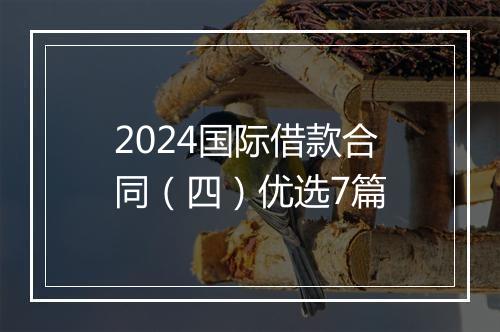 2024国际借款合同（四）优选7篇