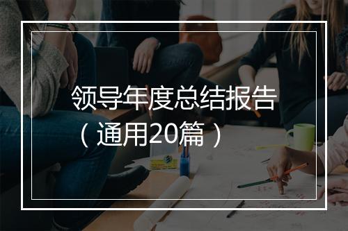 领导年度总结报告（通用20篇）