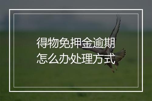 得物免押金逾期怎么办处理方式