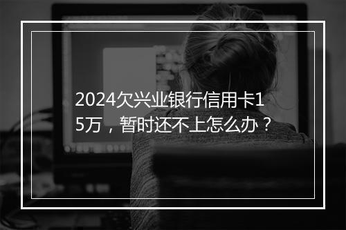 2024欠兴业银行信用卡15万，暂时还不上怎么办？