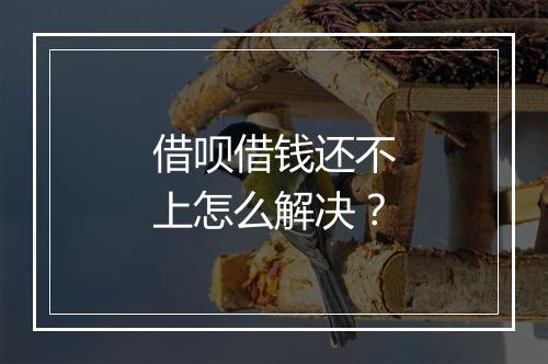 借呗借钱还不上怎么解决？