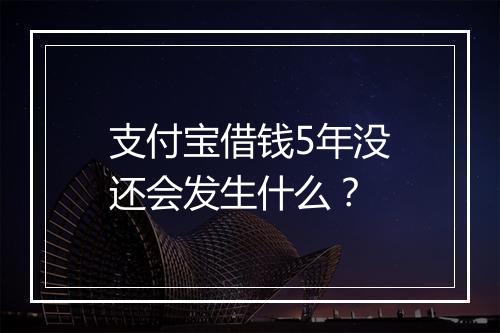 支付宝借钱5年没还会发生什么？