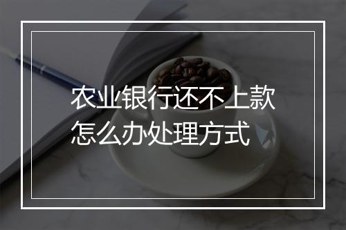 农业银行还不上款怎么办处理方式