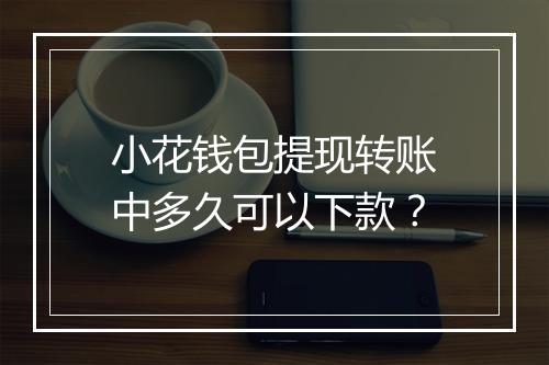 小花钱包提现转账中多久可以下款？