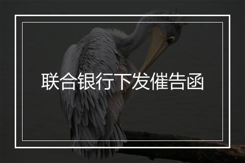 联合银行下发催告函
