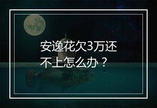 安逸花欠3万还不上怎么办？