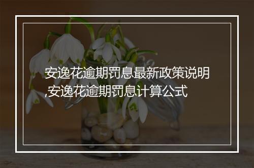 安逸花逾期罚息最新政策说明,安逸花逾期罚息计算公式