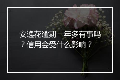 安逸花逾期一年多有事吗？信用会受什么影响？
