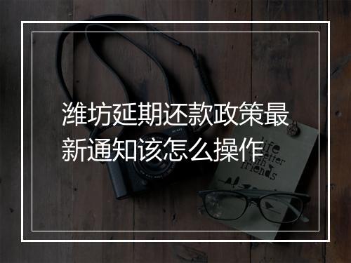 潍坊延期还款政策最新通知该怎么操作