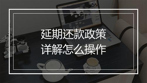 延期还款政策详解怎么操作