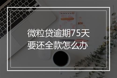 微粒贷逾期75天要还全款怎么办