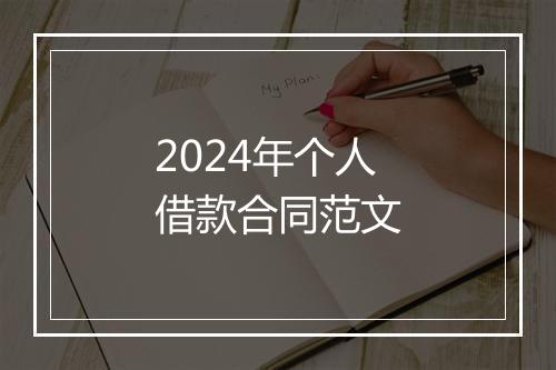 2024年个人借款合同范文