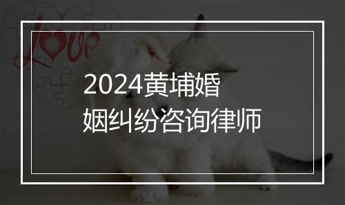 2024黄埔婚姻纠纷咨询律师