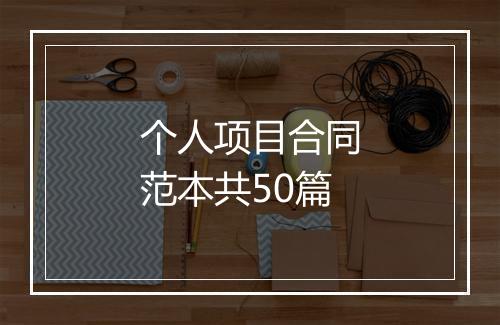 个人项目合同范本共50篇