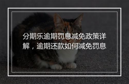 分期乐逾期罚息减免政策详解，逾期还款如何减免罚息