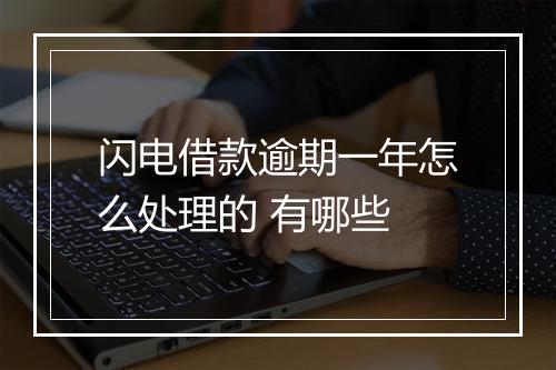 闪电借款逾期一年怎么处理的 有哪些