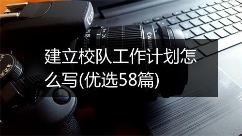 建立校队工作计划怎么写(优选58篇)