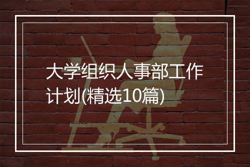 大学组织人事部工作计划(精选10篇)