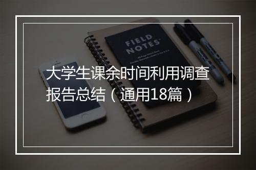 大学生课余时间利用调查报告总结（通用18篇）