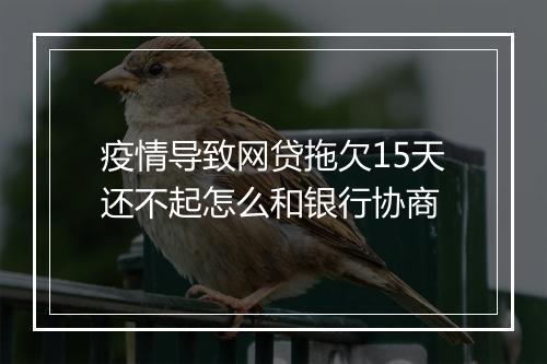 疫情导致网贷拖欠15天还不起怎么和银行协商