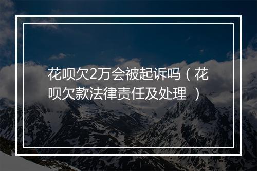 花呗欠2万会被起诉吗（花呗欠款法律责任及处理 ）