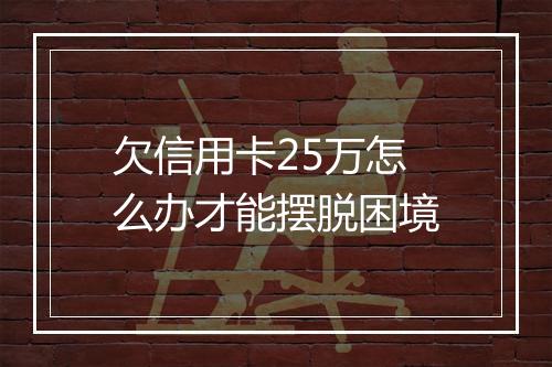 欠信用卡25万怎么办才能摆脱困境