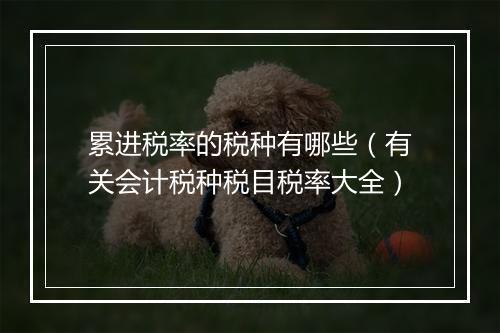 累进税率的税种有哪些（有关会计税种税目税率大全）