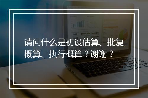 请问什么是初设估算、批复概算、执行概算？谢谢？