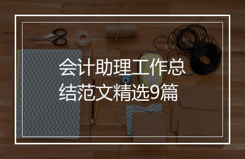 会计助理工作总结范文精选9篇