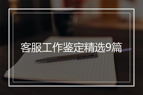 客服工作鉴定精选9篇