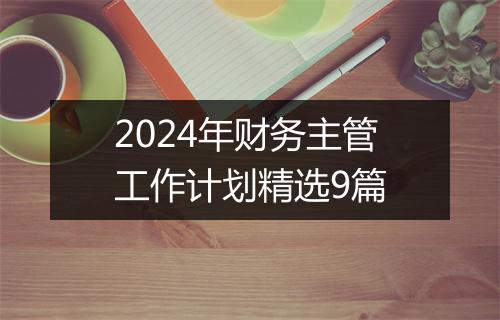 2024年财务主管工作计划精选9篇