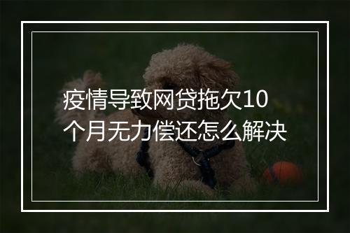 疫情导致网贷拖欠10个月无力偿还怎么解决