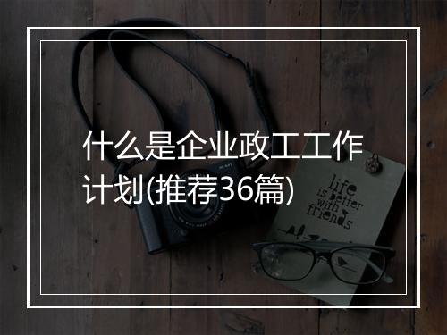什么是企业政工工作计划(推荐36篇)