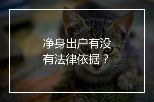 净身出户有没有法律依据？