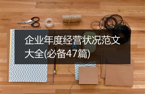 企业年度经营状况范文大全(必备47篇)