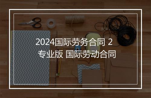2024国际劳务合同 2 专业版 国际劳动合同