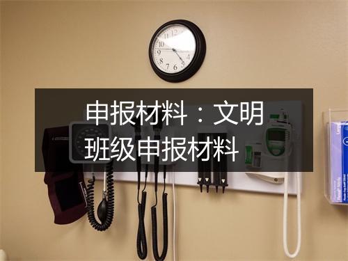 申报材料：文明班级申报材料