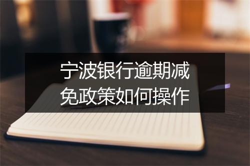 宁波银行逾期减免政策如何操作