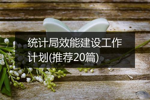 统计局效能建设工作计划(推荐20篇)