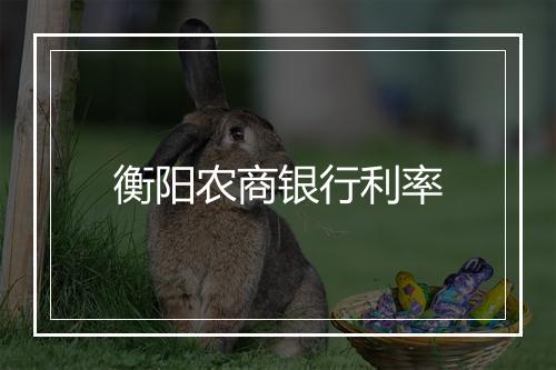 衡阳农商银行利率