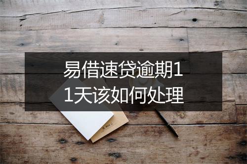 易借速贷逾期11天该如何处理