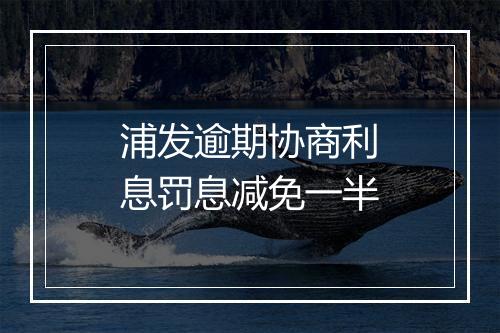 浦发逾期协商利息罚息减免一半