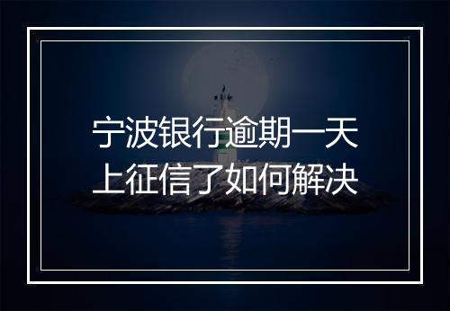 宁波银行逾期一天上征信了如何解决