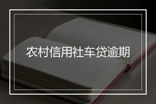 农村信用社车贷逾期