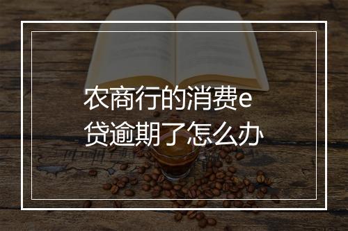 农商行的消费e贷逾期了怎么办