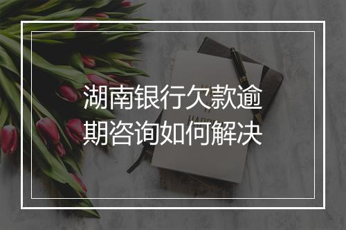 湖南银行欠款逾期咨询如何解决